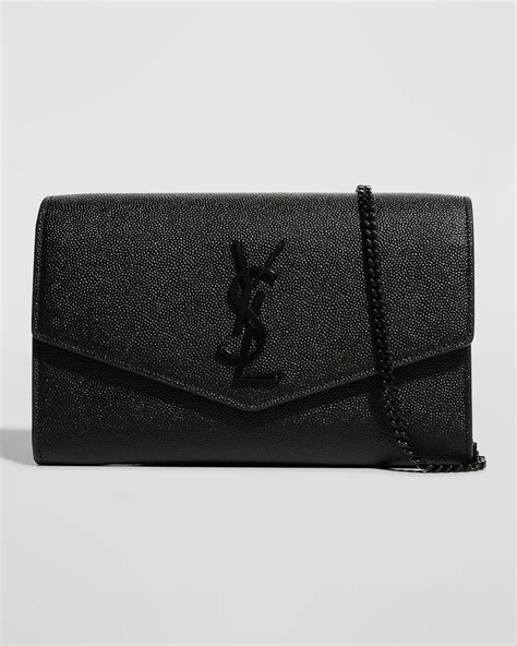 ysl uptown leather chain wallet|saint laurent uptown chain wallet.